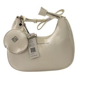 French Connection Sabrina Shoulder Bag w/ Accessory – White